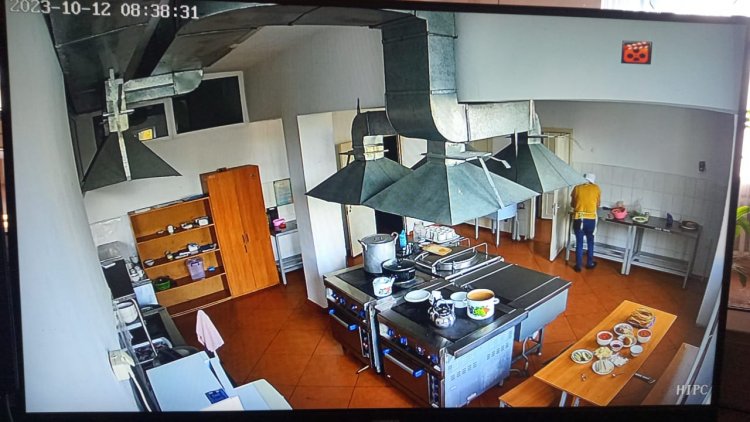 Мектеп асханасының тамақ дайындайтын бөліміндегі камера