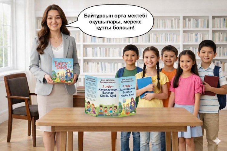 2-сәуір халықаралық балалар кітабы күніне орай”Ахмет Байтұрсынұлы атындағы орта мектебі”КММ де кітап көрмесі өткізіліп, іс - шараға 2.3.5 сынып оқушылары қатысып, талаптарды толық орындады.
